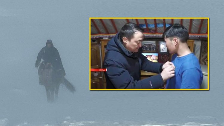 Цасан шуурганаар малдаа явж байгаад хөл, гараа хөлдөөсөн хүүг “Улаан загалмай”-н тэмдэгээр шагнажээ