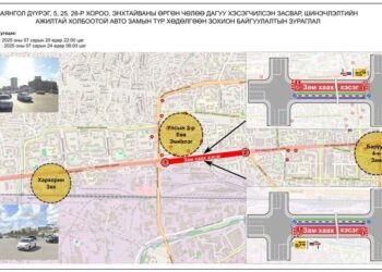 10 дугаар хорооллын уулзвараас Саппорогийн уулзвар хүртэлх замыг хааж, шинэчилнэ