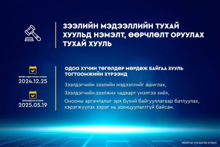 Зээлийн мэдээллийн сан тогтмол шинэчлэгдэж, зээлжих зэрэглэл тогтоосноор иргэдийн санхүүгийн төлөвлөлт сайжирна