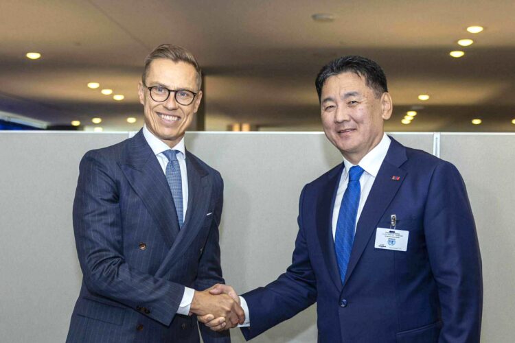 Монгол Улсын Ерөнхийлөгч У.Хүрэлсүх Бүгд Найрамдах Финланд Улсын Ерөнхийлөгч Александер Стубб-тай уулзав