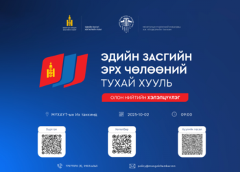 ЭДИЙН ЗАСГИЙН ЭРХ ЧӨЛӨӨНИЙ ТУХАЙ АНХДАГЧ ХУУЛИЙН ТӨСЛИЙН ОЛОН НИЙТИЙН ХЭЛЭЛЦҮҮЛЭГ БОЛНО.