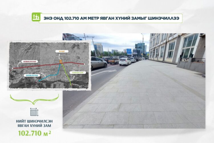 Улаанбаатар хотод энэ онд 102.710 ам метр явган замыг шинэчиллээ