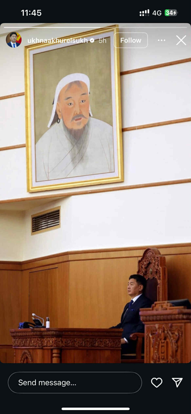 МУ-ын Ерөнхийлөгч У.Хүрэлсүх Инстаграммдаа story хийлээ