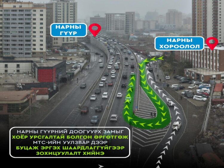 НАРНЫ ГҮҮРНИЙ ДООГУУРХ ЗАМЫГ ХОЁР УРСГАЛТАЙ БОЛГОН ӨРГӨТГӨЖ МТС-ИЙН УУЛЗВАРААР БУЦАЖ ЭРГЭХ ШААРДЛАГАГҮЙ ЗОХИЦУУЛАЛТ ХИЙНЭ