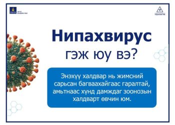 НИПАХ ВИРУСИЙН ХАЛДВАРЫН ТАЛААРХ  МЭДЭЭЛЛИЙГ ХҮРГЭЖ БАЙНА