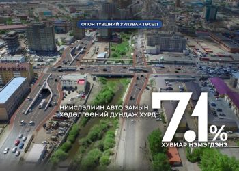 “Олон түвшний уулзвар” төсөл хэрэгжсэнээр нийслэлийн авто замын хөдөлгөөний дундаж хурд 7.1 хувиар нэмэгдэнэ